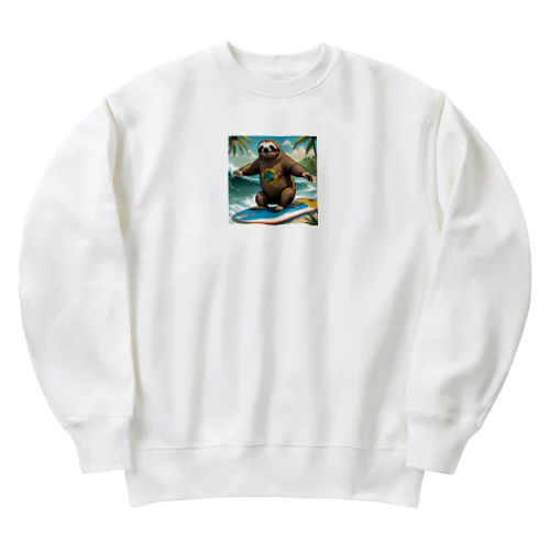 サーフィンするナマケモノ Heavyweight Crew Neck Sweatshirt