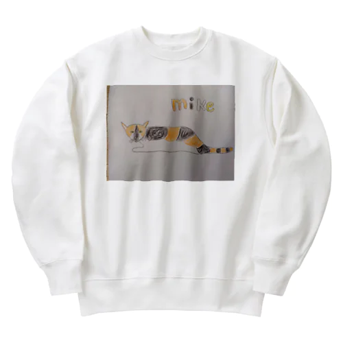 三毛猫絵画 Heavyweight Crew Neck Sweatshirt