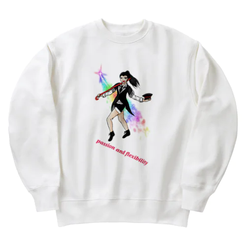 フルカラー ジャズダンサー 光と英字ロゴ Heavyweight Crew Neck Sweatshirt