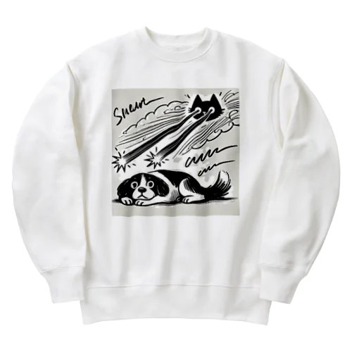 ゆるびーむ！DOG & CAT Tシャツ  Heavyweight Crew Neck Sweatshirt