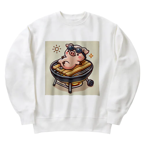 日焼けトントロ - 七輪リゾート Heavyweight Crew Neck Sweatshirt