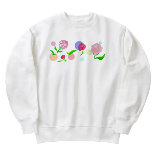 カーネーションと水玉模様 Heavyweight Crew Neck Sweatshirt