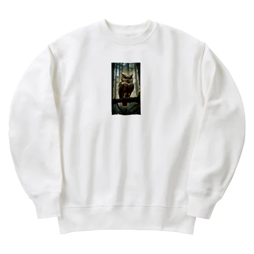 幸福なふくろう Heavyweight Crew Neck Sweatshirt