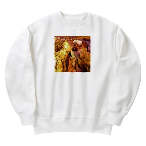 捕らわれの土ロボット模様 Heavyweight Crew Neck Sweatshirt