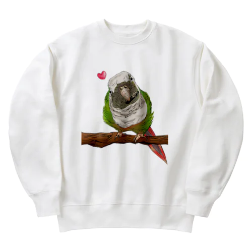 ホオミドリアカオウロコインコ フルカラー① Heavyweight Crew Neck Sweatshirt