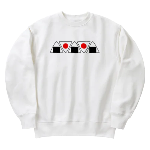 梅干しおにぎり柄 Heavyweight Crew Neck Sweatshirt