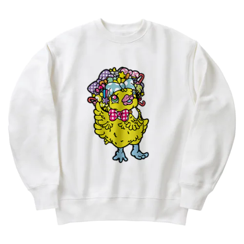 アヒルのファニー(うさぎのラビのお友達)カラフル Heavyweight Crew Neck Sweatshirt