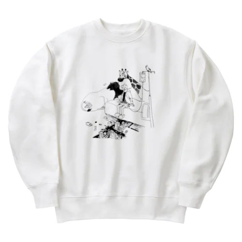 入院ってつまんない Heavyweight Crew Neck Sweatshirt