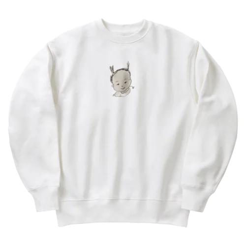 娘の似顔絵 Heavyweight Crew Neck Sweatshirt