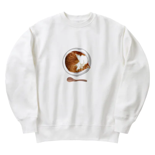 猫カレー🍛おいしそうな いろをした ねこ. Heavyweight Crew Neck Sweatshirt