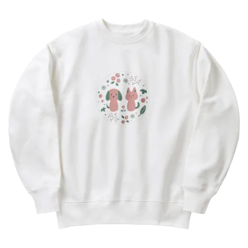 北欧風わんにゃん Heavyweight Crew Neck Sweatshirt