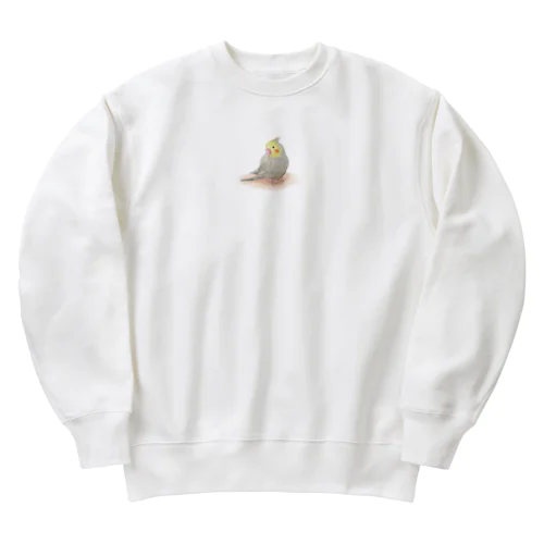 オカメインコ　シナモン【まめるりはことり】 Heavyweight Crew Neck Sweatshirt