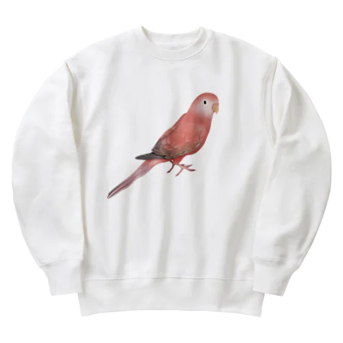 アキクサインコ　ピンク【まめるりはことり】 Heavyweight Crew Neck Sweatshirt