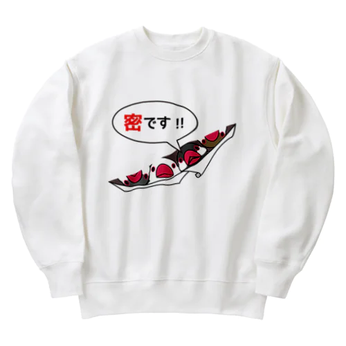 密です！フィンチさん【まめるりはことり】 Heavyweight Crew Neck Sweatshirt