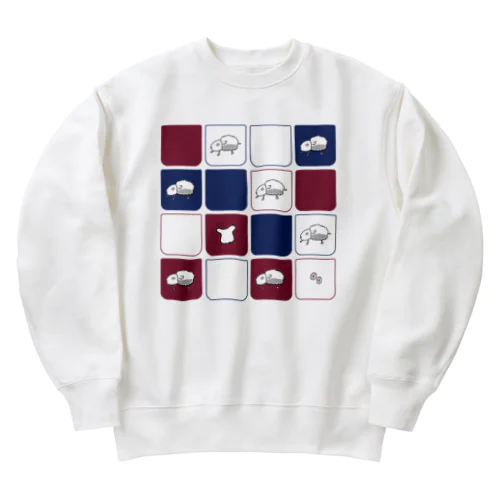 こひつじマトリックス（ネイビー）/こひつじcoffee Heavyweight Crew Neck Sweatshirt