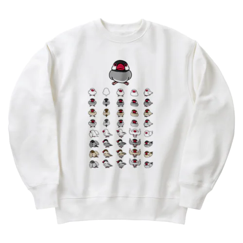 整列文鳥隊【まめるりはことり】 Heavyweight Crew Neck Sweatshirt