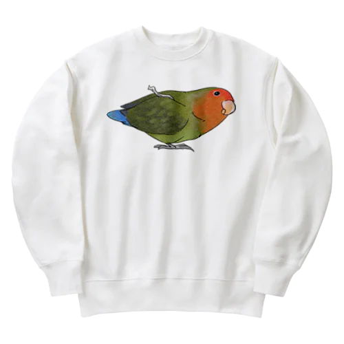 おすましコザクラインコ　きなこちゃん【まめるりはことり】 Heavyweight Crew Neck Sweatshirt