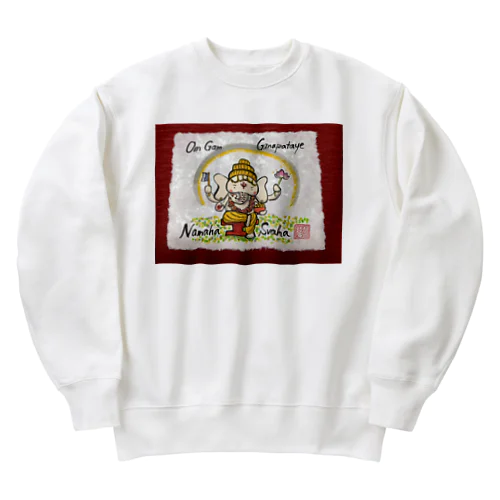 ガネーシャ神・マントラ　開運 Heavyweight Crew Neck Sweatshirt