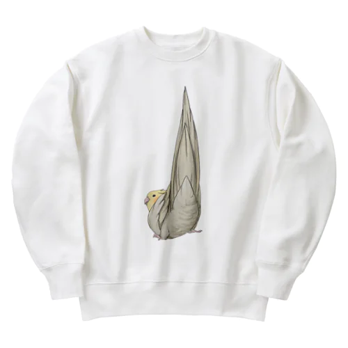 尾羽がピン　可愛いオカメインコちゃん【まめるりはことり】 Heavyweight Crew Neck Sweatshirt