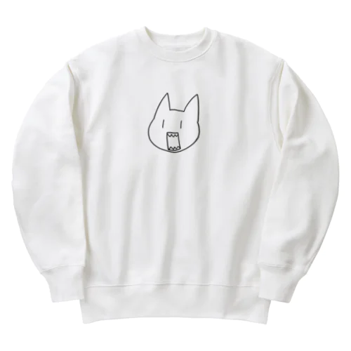 威嚇する猫 Heavyweight Crew Neck Sweatshirt