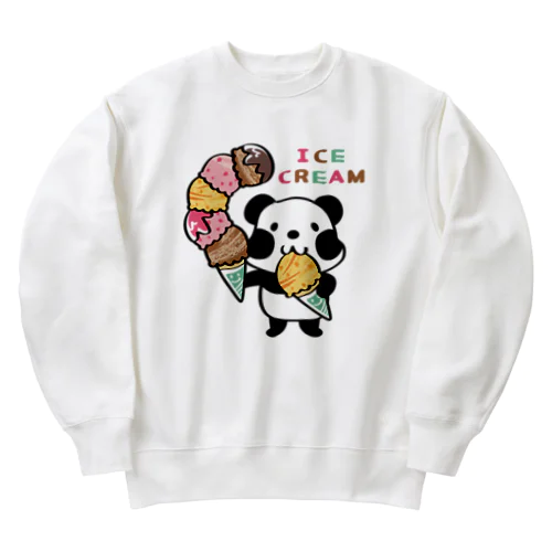 CT54ズレぱんだちゃん　アイスを食べよう_bs Heavyweight Crew Neck Sweatshirt