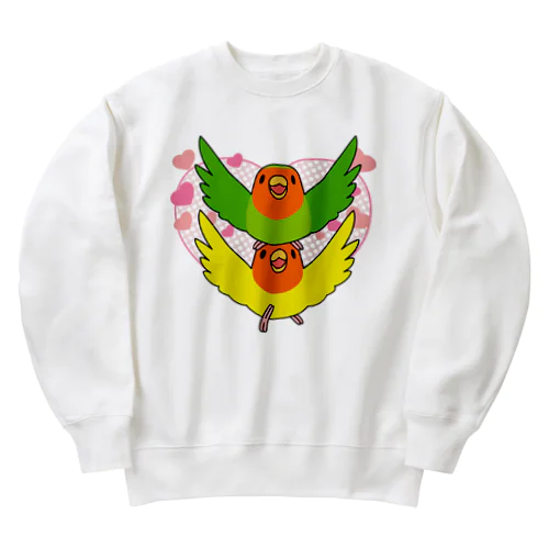 ラブリーコザクラインコ【まめるりはことり】 Heavyweight Crew Neck Sweatshirt