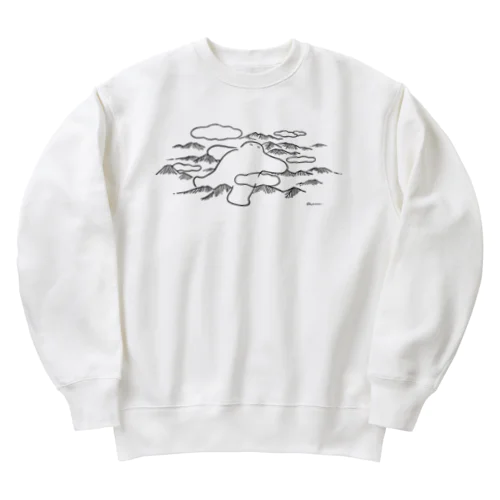 お昼寝するだいだらぼっち Heavyweight Crew Neck Sweatshirt