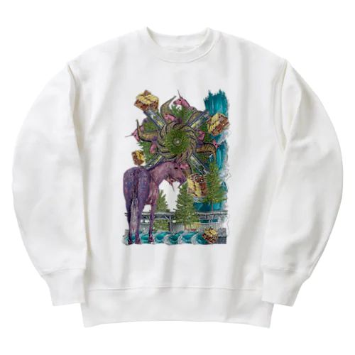 『UNI cornなんじゃない菓SEA等？森じらrail？』 Heavyweight Crew Neck Sweatshirt