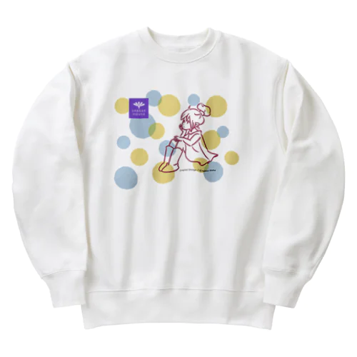 pipi girl_ドット_バック透過 Heavyweight Crew Neck Sweatshirt