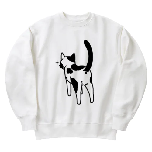 ねこけつ（ぶち猫） Heavyweight Crew Neck Sweatshirt