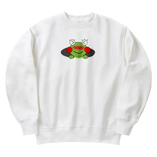 穴に入りたいかえるさん Heavyweight Crew Neck Sweatshirt