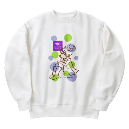 pipi girl_dot 緑_ウエア Heavyweight Crew Neck Sweatshirt