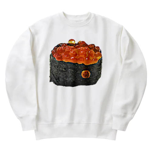 お寿司_握り寿司_いくら軍艦巻き Heavyweight Crew Neck Sweatshirt