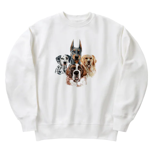 賢くて優しい、大きい犬たち。 Heavyweight Crew Neck Sweatshirt