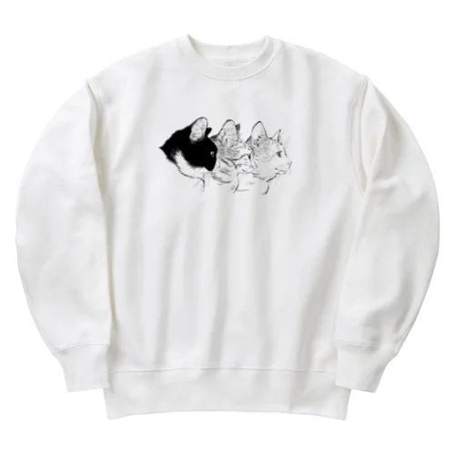 猫の横顔 Heavyweight Crew Neck Sweatshirt