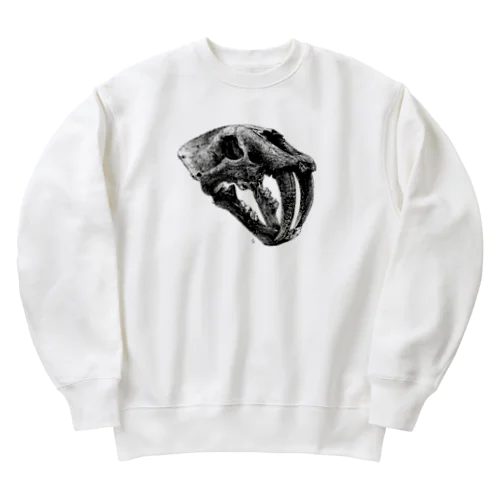 Smilodon(skull) Heavyweight Crew Neck Sweatshirt