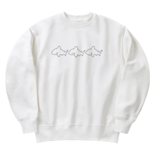 サメさん整列 Heavyweight Crew Neck Sweatshirt