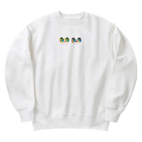 猫のＭｏｌとＫａｒｏｎ　虹色サングラス Heavyweight Crew Neck Sweatshirt