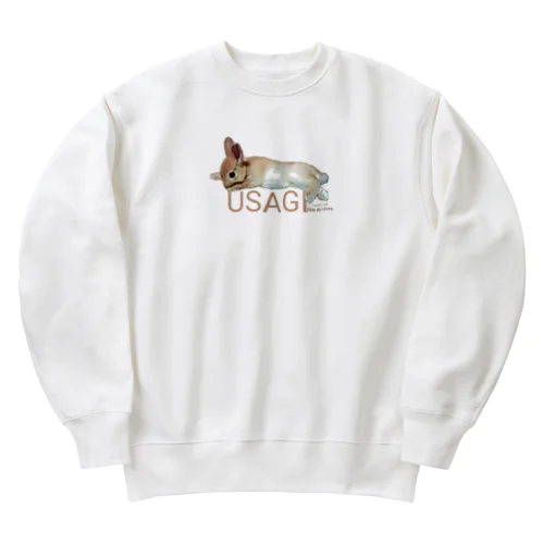 USAGI 子うさぎ（生後２ヶ月）の休憩　 Heavyweight Crew Neck Sweatshirt