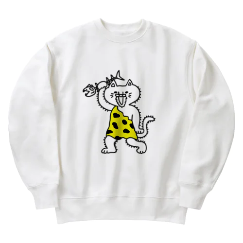 にゃんザピテクス　単体　原始猫 Heavyweight Crew Neck Sweatshirt