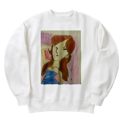 クレヨンで描かれたイケジョ Heavyweight Crew Neck Sweatshirt