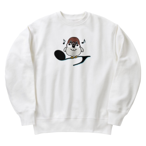 スズメがちゅん A_M Heavyweight Crew Neck Sweatshirt