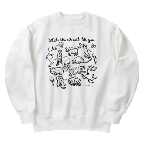 cat cat cat !! Heavyweight Crew Neck Sweatshirt