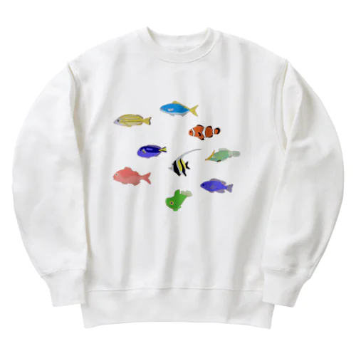 カラフルな魚たち Heavyweight Crew Neck Sweatshirt