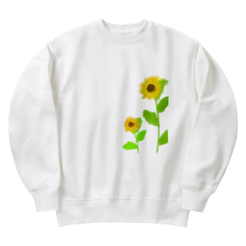 風に揺れる向日葵 Heavyweight Crew Neck Sweatshirt