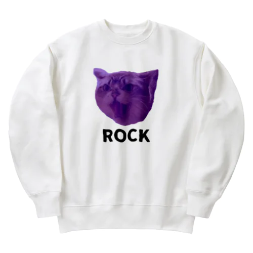 ロックなネコ Heavyweight Crew Neck Sweatshirt