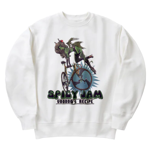 "SPICY JAM" (green) Heavyweight Crew Neck Sweatshirt