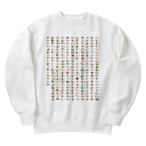 猫絵 般ニャ心経（前面） Heavyweight Crew Neck Sweatshirt