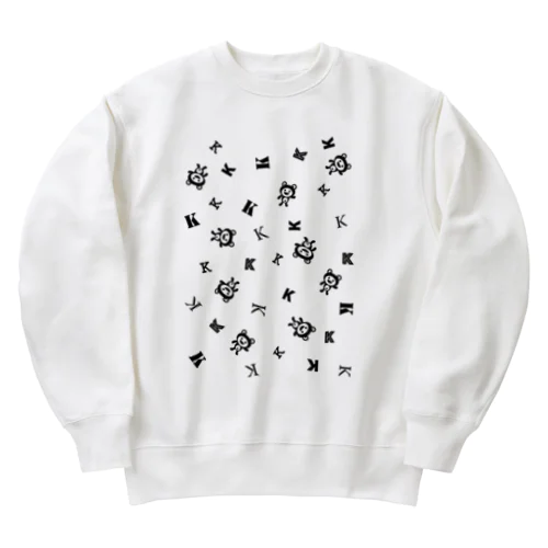 ケロっ子 パターン ブラック Heavyweight Crew Neck Sweatshirt