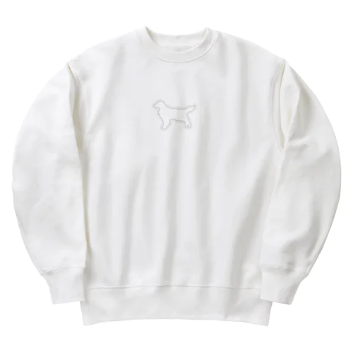 ゴールデンレトリバーのシンプルシルエット犬 Heavyweight Crew Neck Sweatshirt